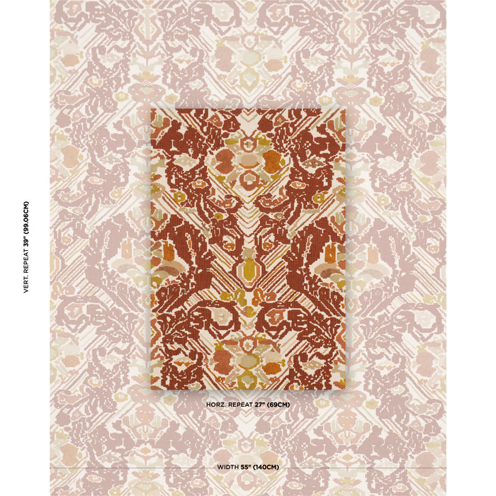 Schumacher Reversible Digital Damask Chartreuse Fabric 87550