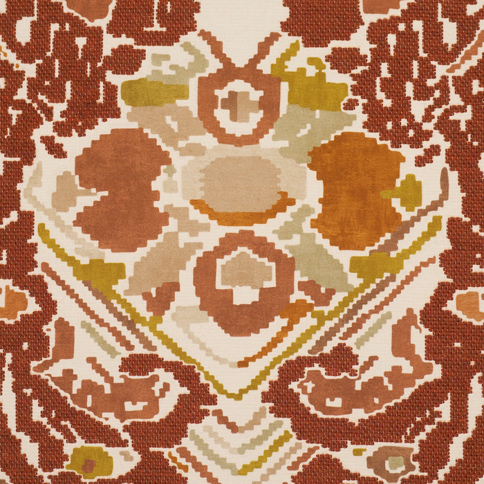 Schumacher Reversible Digital Damask Chartreuse Fabric 87550