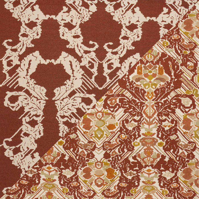 Schumacher Reversible Digital Damask Chartreuse Fabric 87550