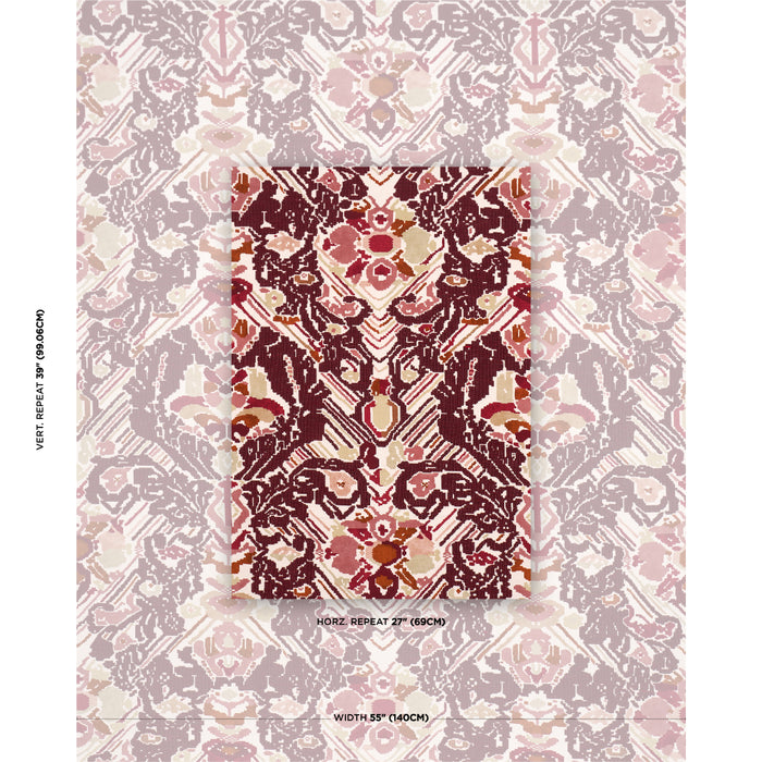 Schumacher Reversible Digital Damask Merlot Fabric 87551