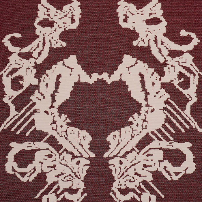 Schumacher Reversible Digital Damask Merlot Fabric Sample 87551