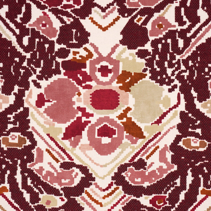 Schumacher Reversible Digital Damask Merlot Fabric 87551