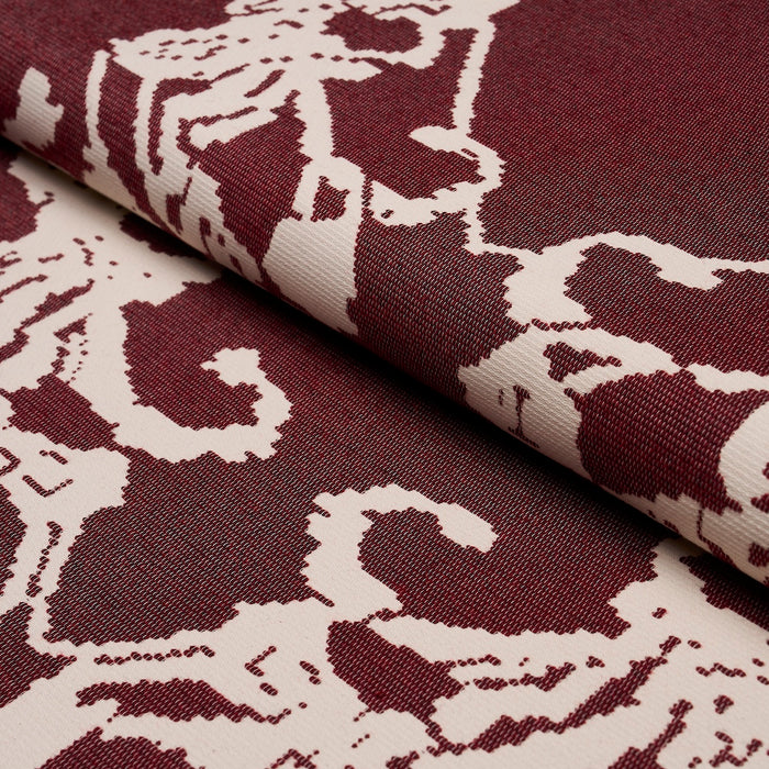 Schumacher Reversible Digital Damask Merlot Fabric Sample 87551