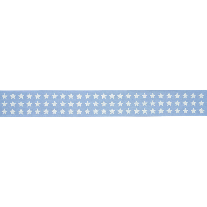 Schumacher Astra Block-Print Tape Sky Trim 87560