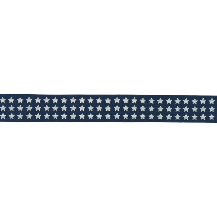 Schumacher Astra Block-Print Tape Navy Trim 87563
