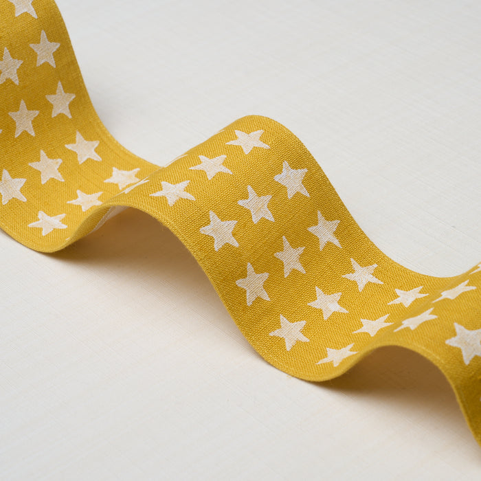 Schumacher Astra Block-Print Tape Yellow Trim Sample 87564