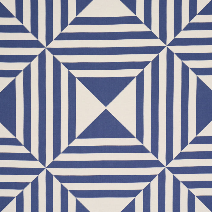 Schumacher Square In A Square Navy Fabric Sample 87590