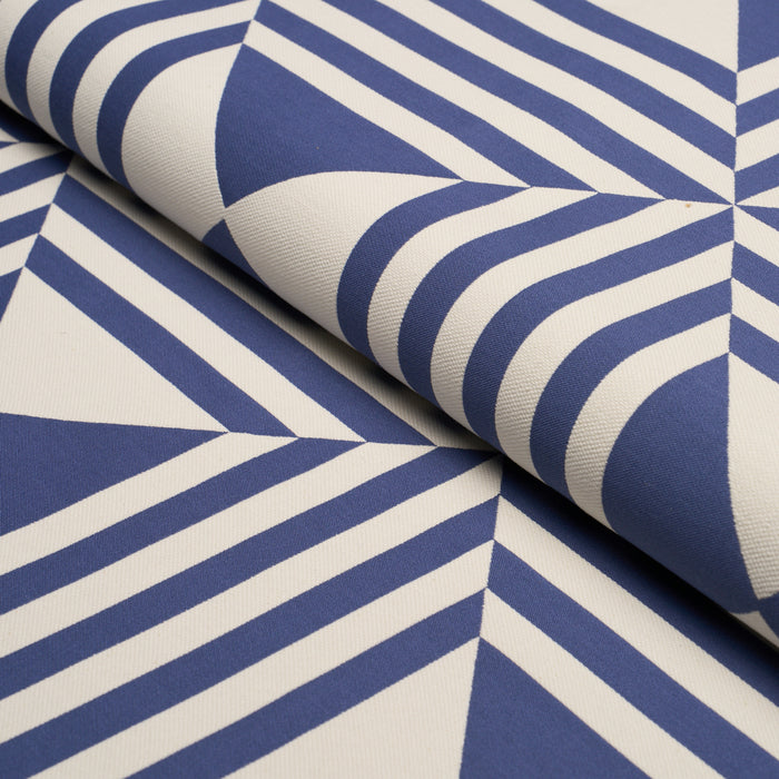 Schumacher Square In A Square Navy Fabric 87590