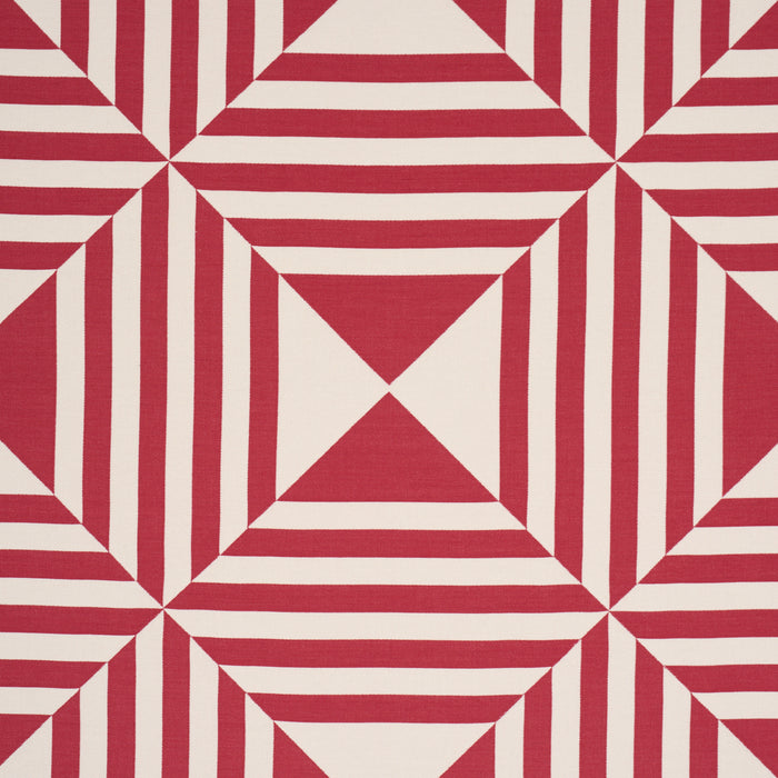 Schumacher Square In A Square Red Fabric Sample 87591