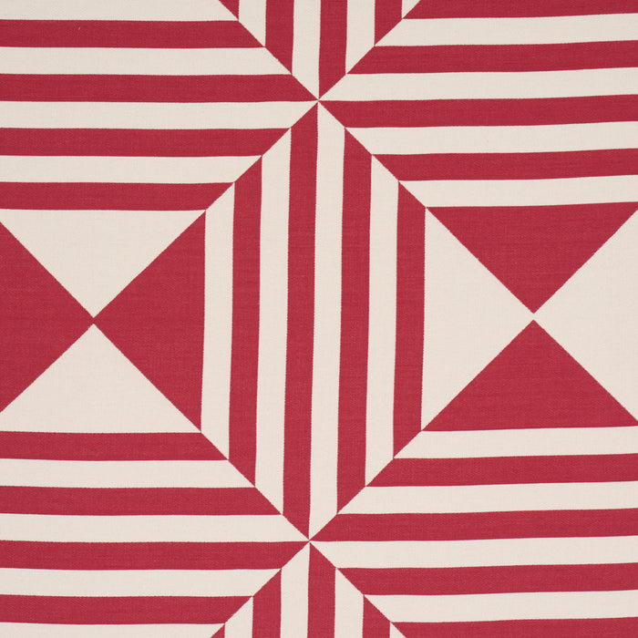 Schumacher Square In A Square Red Fabric Sample 87591