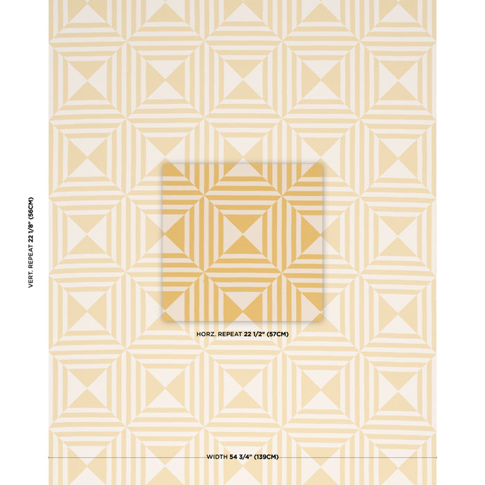 Schumacher Square In A Square Yellow Fabric 87592