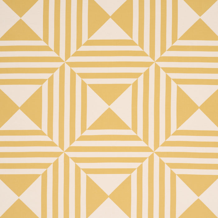 Schumacher Square In A Square Yellow Fabric Sample 87592
