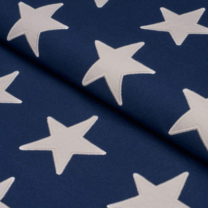Schumacher Starfield Appliqu√© Navy Fabric Sample 87600