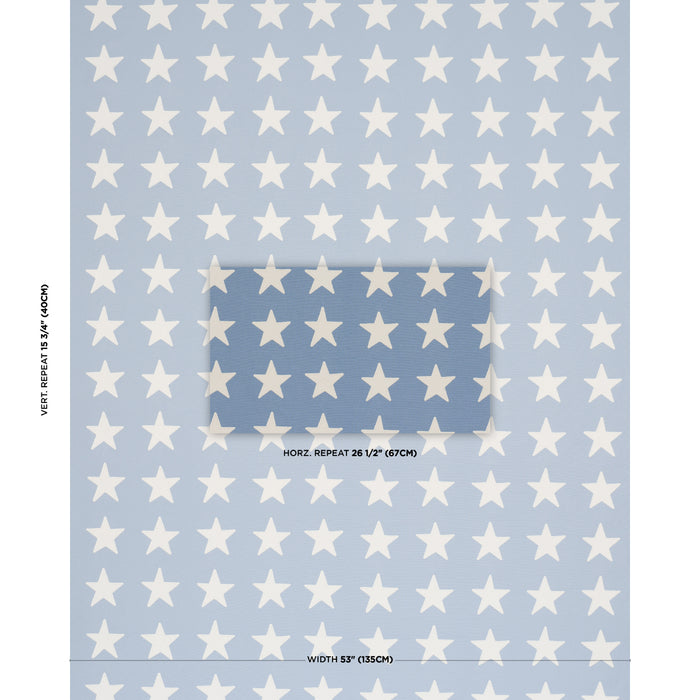 Schumacher Starfield Appliqu√© Sky Fabric Sample 87601