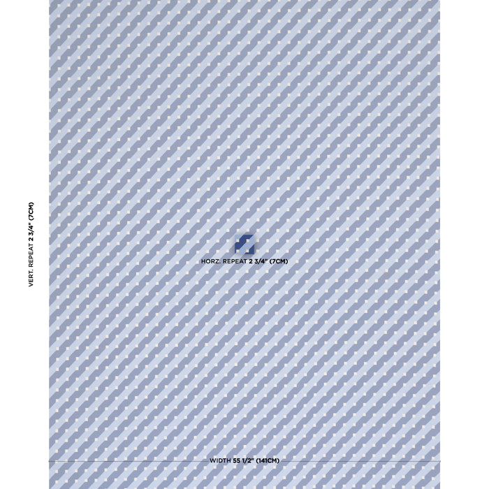 Schumacher Zilla Stripe Blues Fabric Sample 87611