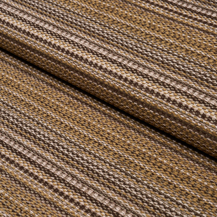 Schumacher Sabine Performance Stripe Sepia Fabric Sample 87642