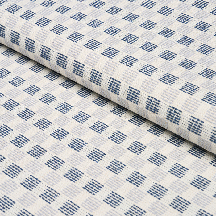 Schumacher Elara Performance Blues Fabric Sample 87671