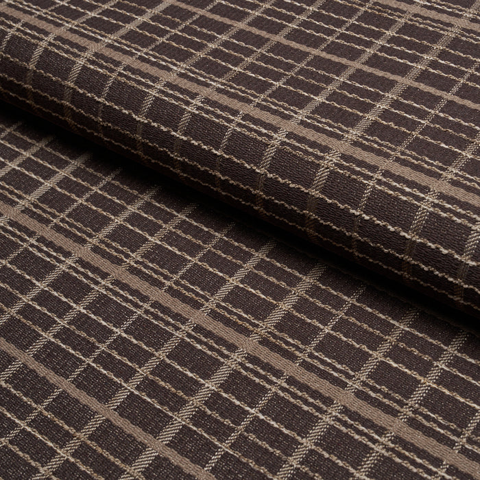 Schumacher Merrick Performance Plaid Brown Fabric Sample 87691
