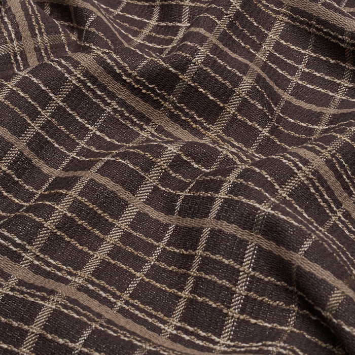 Schumacher Merrick Performance Plaid Brown Fabric Sample 87691