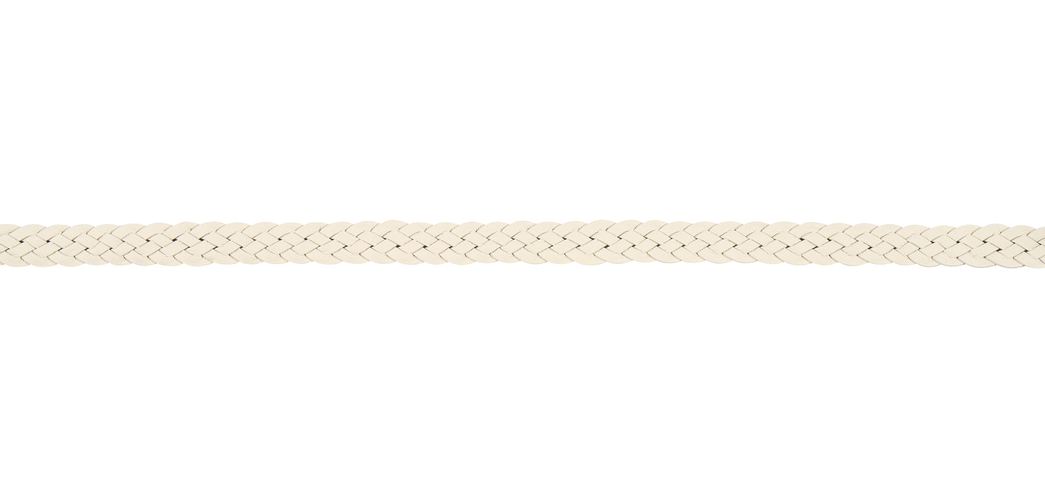 Schumacher Pondera Leather Braid Ivory Trim Sample 87730