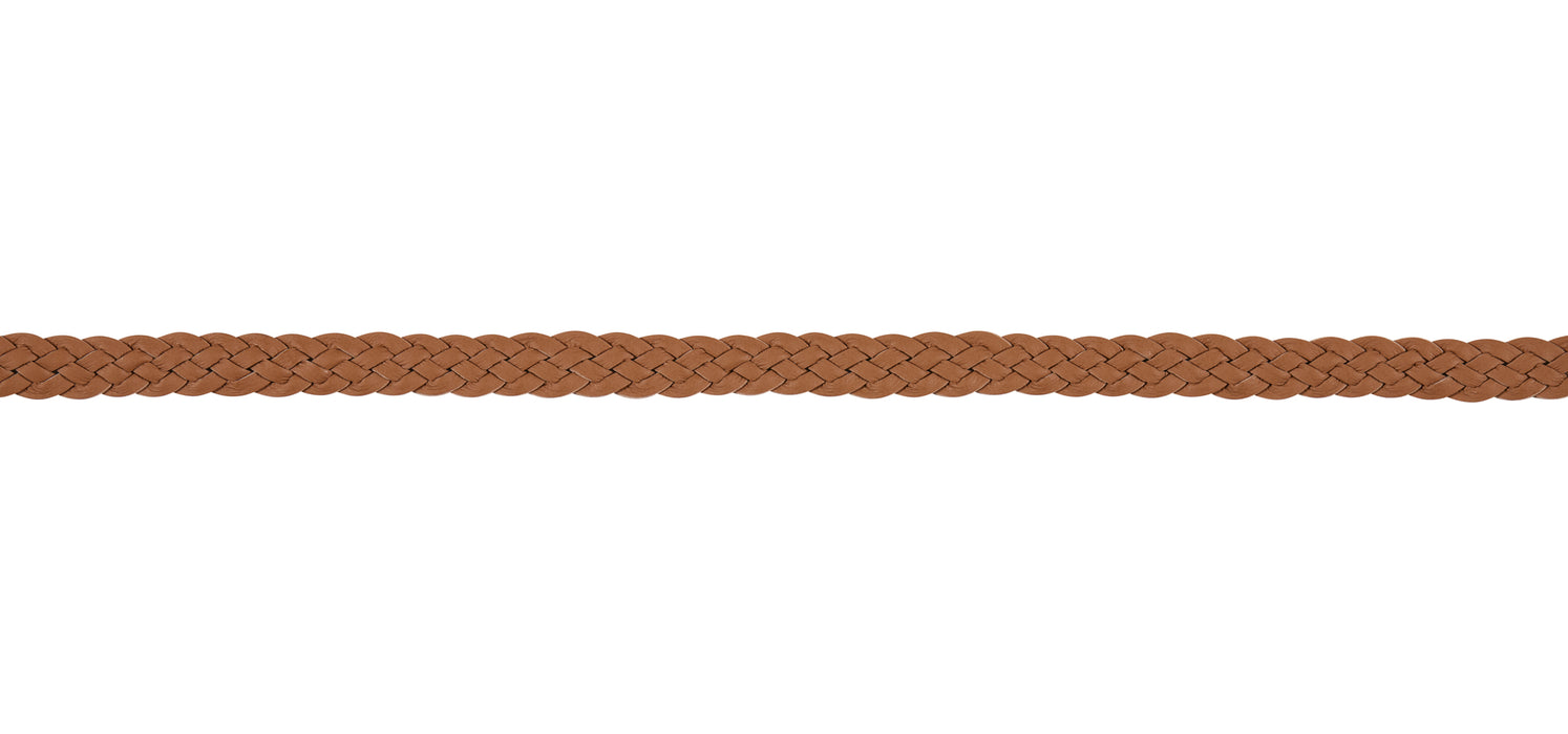 Schumacher Pondera Leather Braid Camel Trim Sample 87731