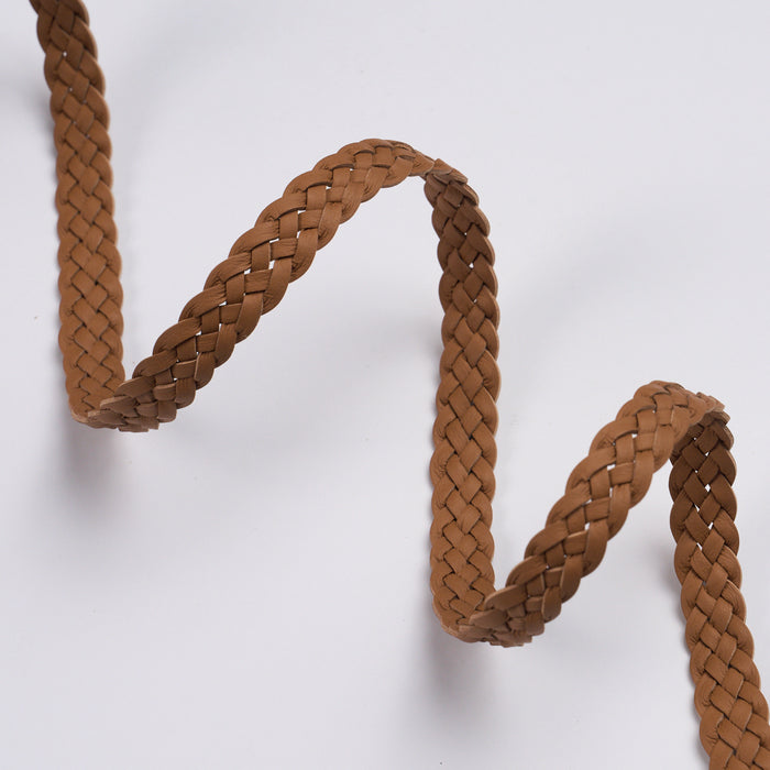 Schumacher Pondera Leather Braid Camel Trim 87731