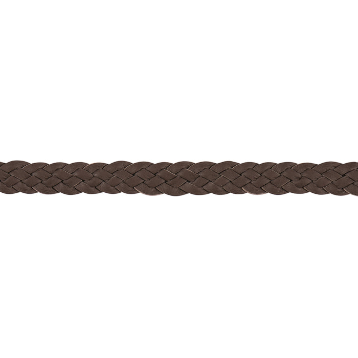 Schumacher Pondera Leather Braid Dark Brown Trim Sample 87733