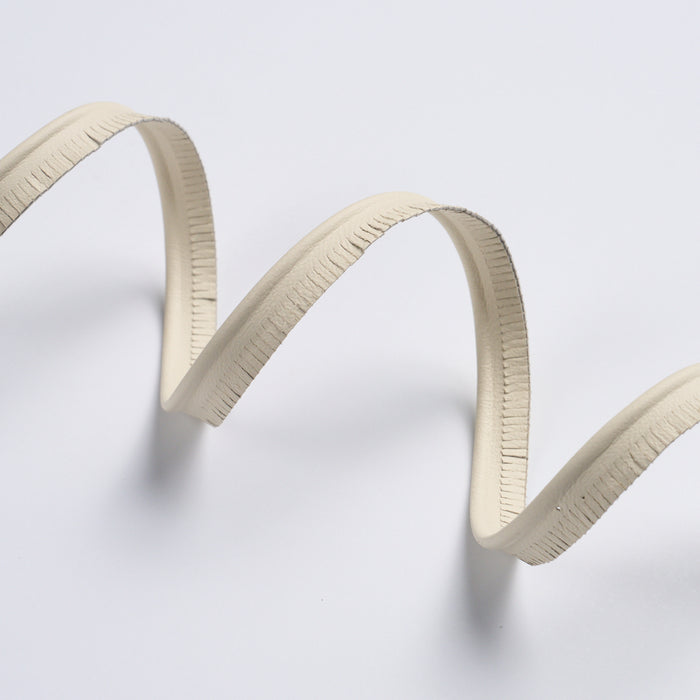 Schumacher Burnham Narrow Leather Piping Ivory Trim Sample 87740