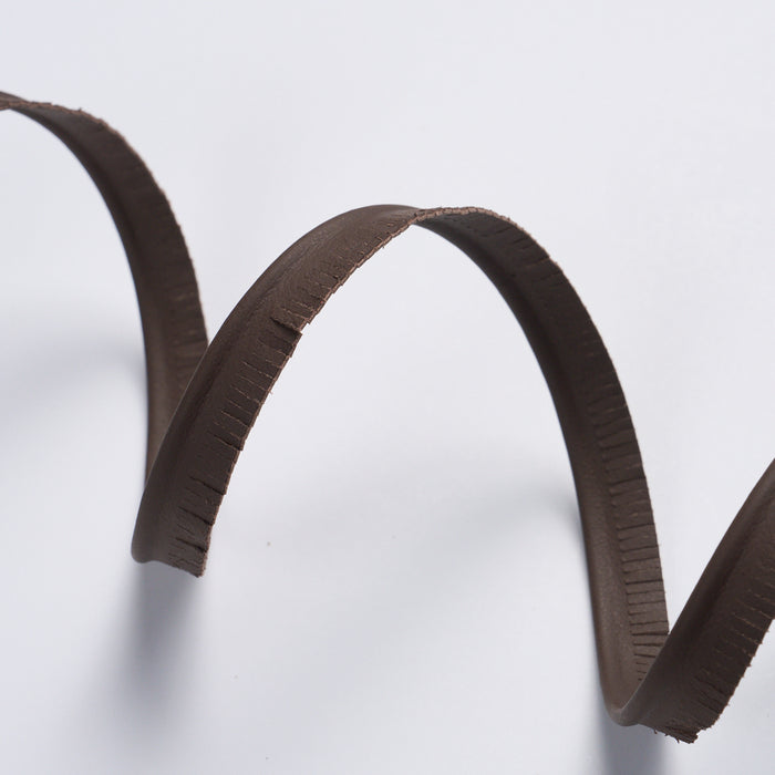 Schumacher Burnham Narrow Leather Piping Dark Brown Trim Sample 87745