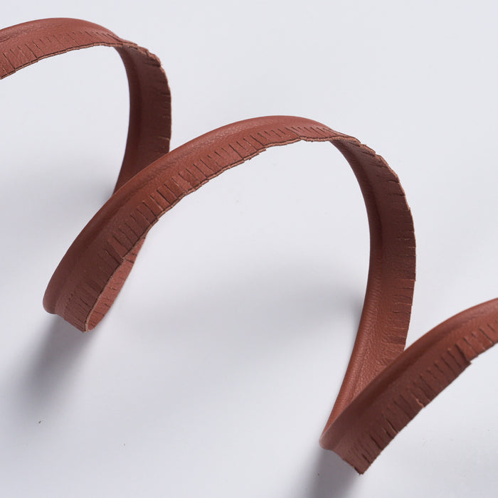 Schumacher Burnham Narrow Leather Piping Rust Trim Sample 87746