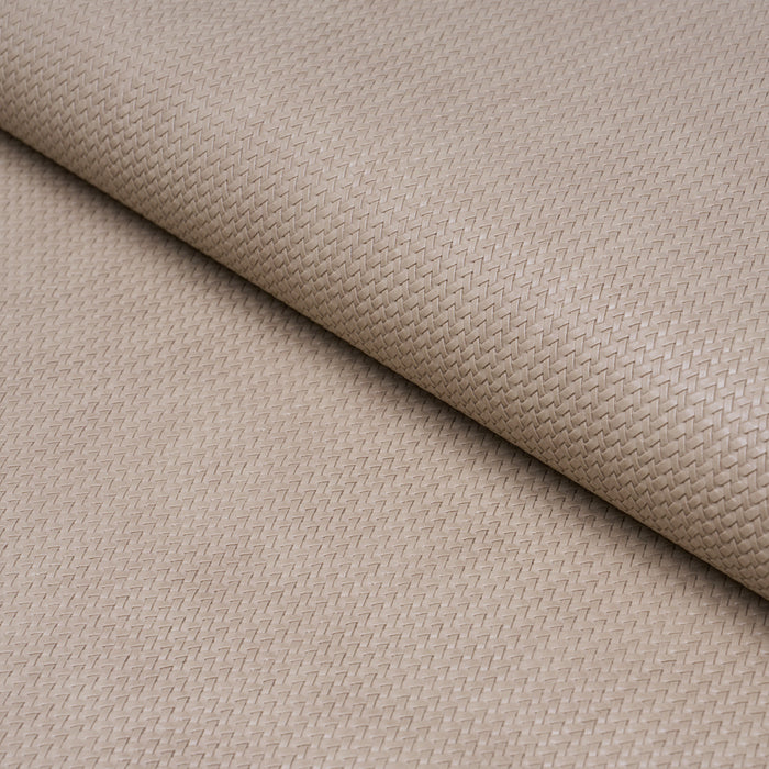 Schumacher Vegan Leather Rattan Indoor/Outdoor Taupe Fabric 87801