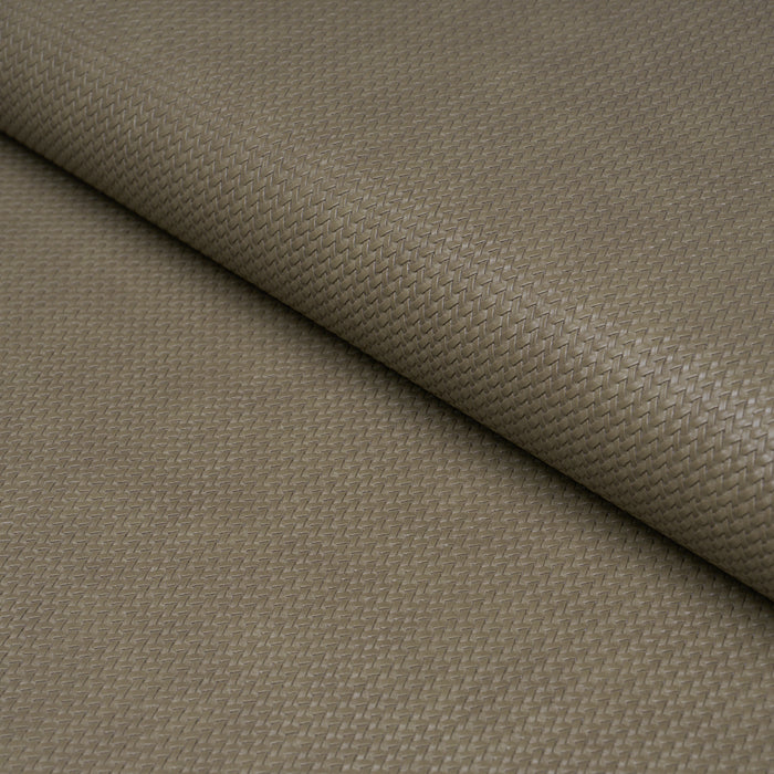 Schumacher Vegan Leather Rattan Indoor/Outdoor Ash Fabric Sample 87802