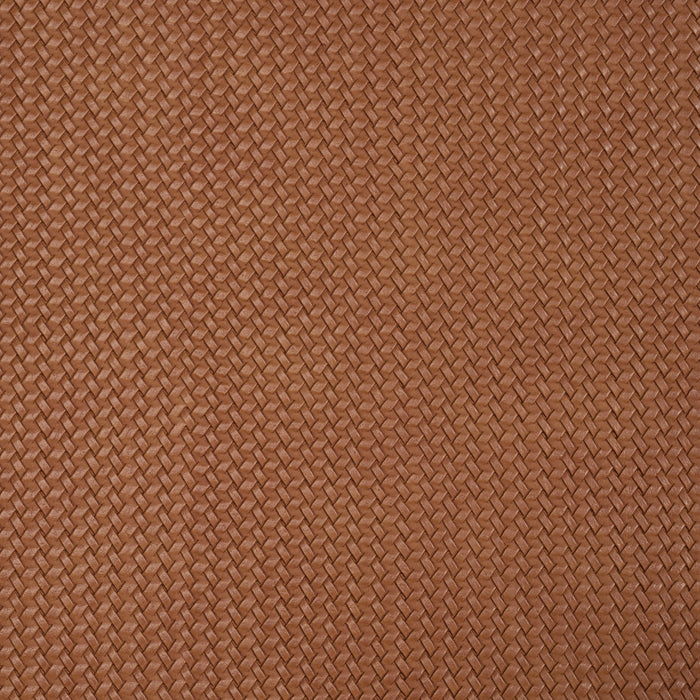Schumacher Vegan Leather Rattan Indoor/Outdoor Caramel Fabric Sample 87803