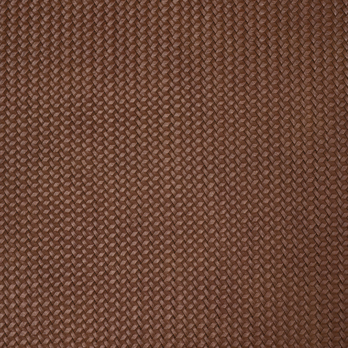 Schumacher Vegan Leather Rattan Indoor/Outdoor Chocolate Fabric Sample 87804