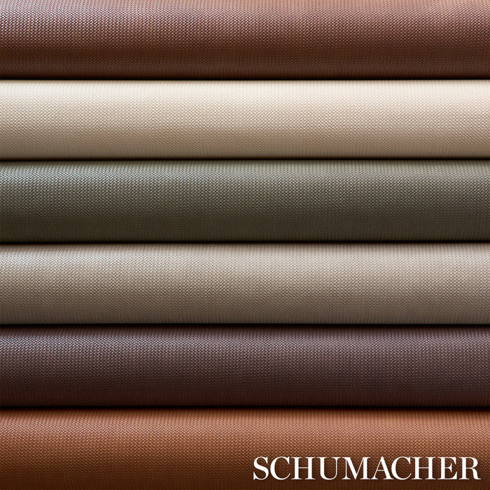 Schumacher Vegan Leather Rattan Indoor/Outdoor Chocolate Fabric Sample 87804