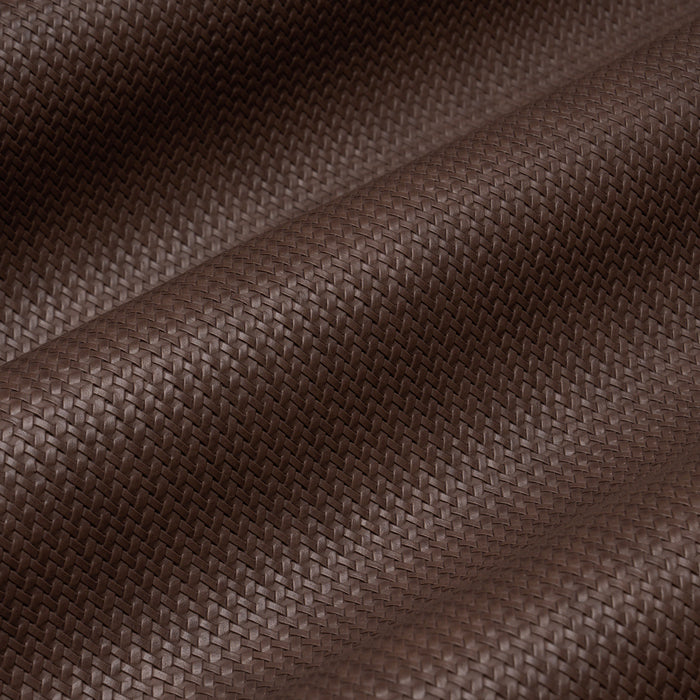 Schumacher Vegan Leather Rattan Indoor/Outdoor Brown Fabric Sample 87805