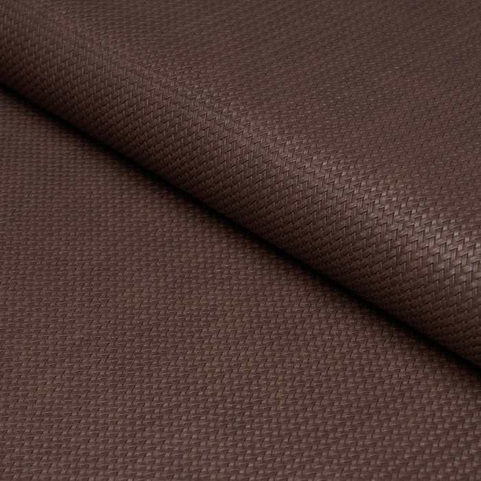 Schumacher Vegan Leather Rattan Indoor/Outdoor Brown Fabric 87805