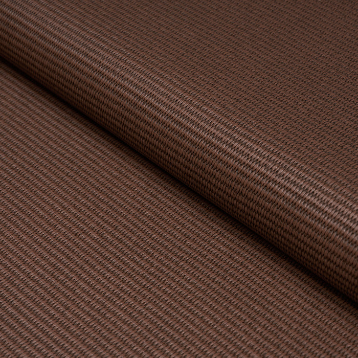 Schumacher Vegan Leather Basketweave In/Out Chocolate Fabric 87812