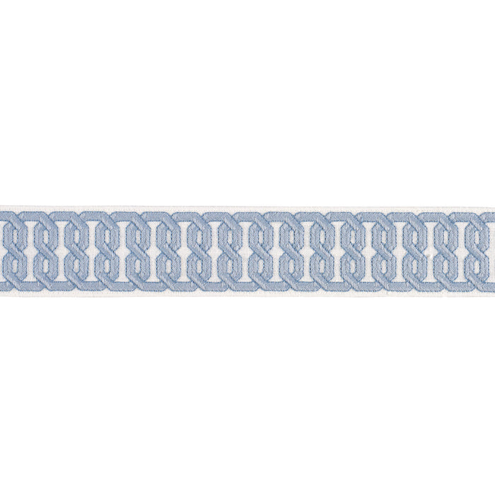 Schumacher Solene Tape Blue Trim Sample 87820