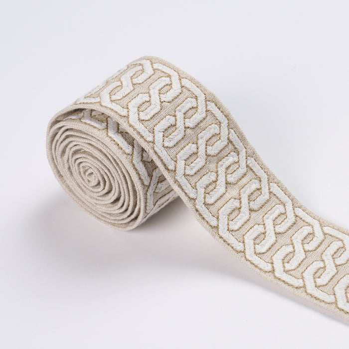 Schumacher Solene Tape Natural Trim Sample 87822