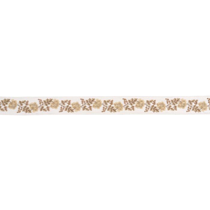 Schumacher Elise Hand-Embroidered Tape Harvest Trim Sample 87840