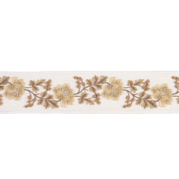 Schumacher Elise Hand-Embroidered Tape Harvest Trim Sample 87840