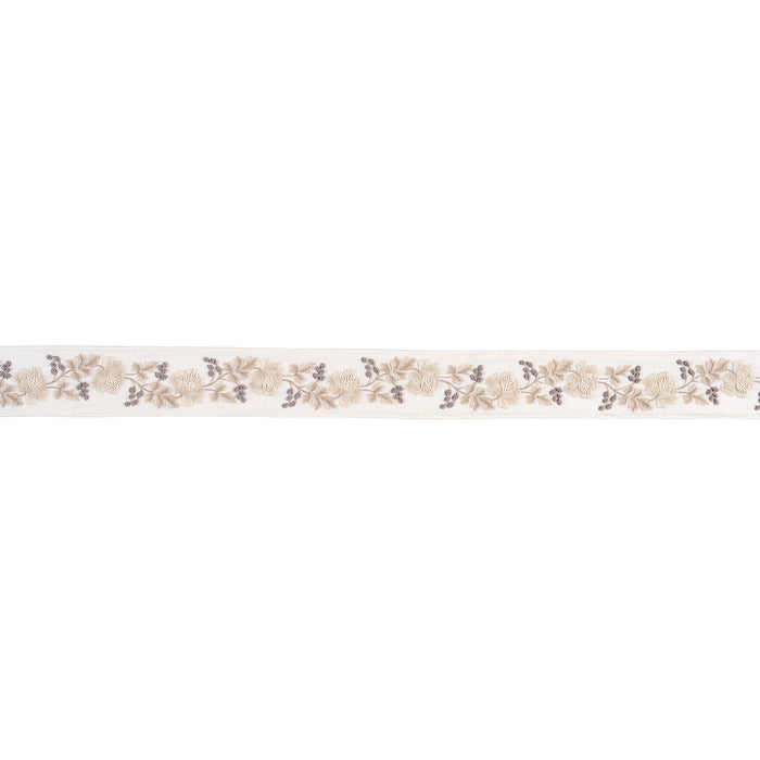 Schumacher Elise Hand-Embroidered Tape Oyster Trim Sample 87841