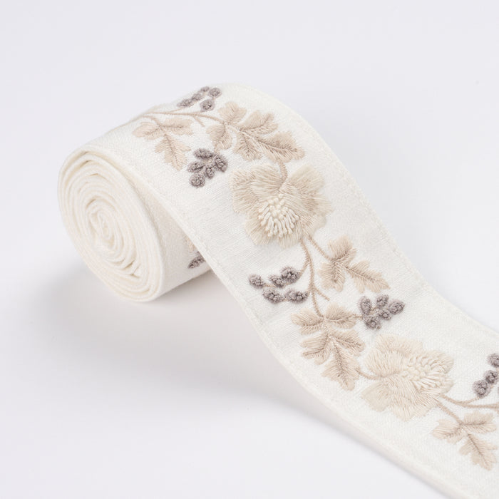 Schumacher Elise Hand-Embroidered Tape Oyster Trim 87841