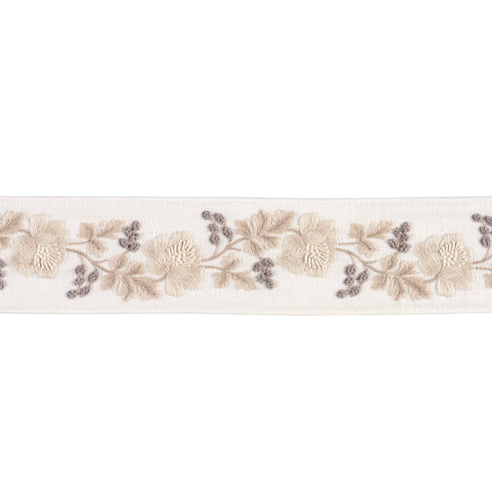 Schumacher Elise Hand-Embroidered Tape Oyster Trim Sample 87841