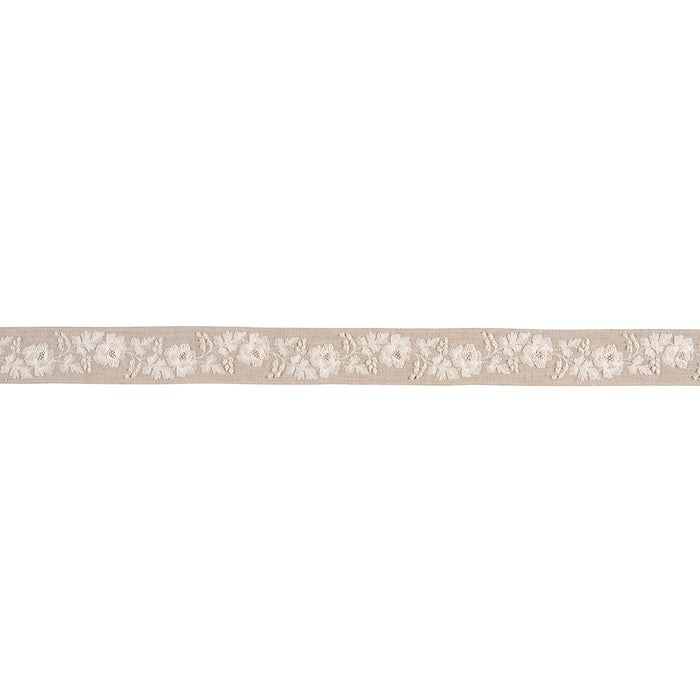 Schumacher Elise Hand-Embroidered Tape Natural Trim 87842