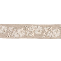Schumacher Elise Hand-Embroidered Tape Natural Trim 87842