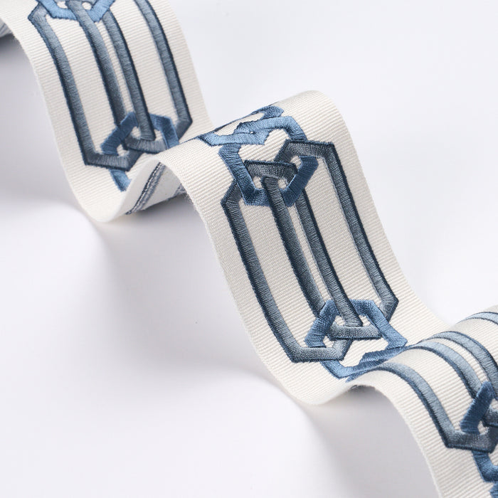 Schumacher Corinne Tape Indigo Trim 87860