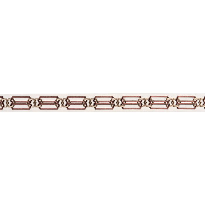 Schumacher Corinne Tape Rust & Beige Trim 87862