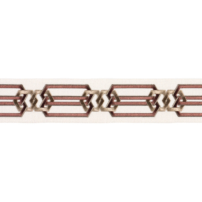 Schumacher Corinne Tape Rust & Beige Trim 87862